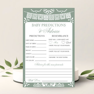Papier Baby Predictions and Advice Fiesta Baby Shower