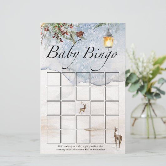 Papier baby shower à feuillage persistant bébé jeu de bin (Debout devant)