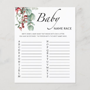 Papier baby shower à feuillage persistant nom de bébé jeu