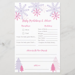 Papier Baby shower à neige Prévisions hivernales Conseils