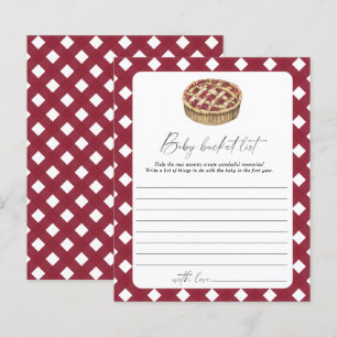 Papier Baby shower à thème tarte - Jeu de liste de choses