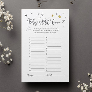 Papier Baby shower ABC neutre par sexe Game Grey Gold Sta