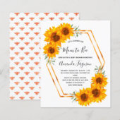 Papier Baby shower abeille Budget tournesols rose gold (Devant / Derrière)