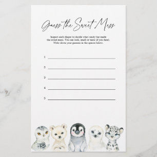 Papier Baby shower Animal Arctique Devine Le Mess Doux