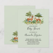 Papier Baby shower animaux des bois invitation budgétaire (Devant / Derrière)