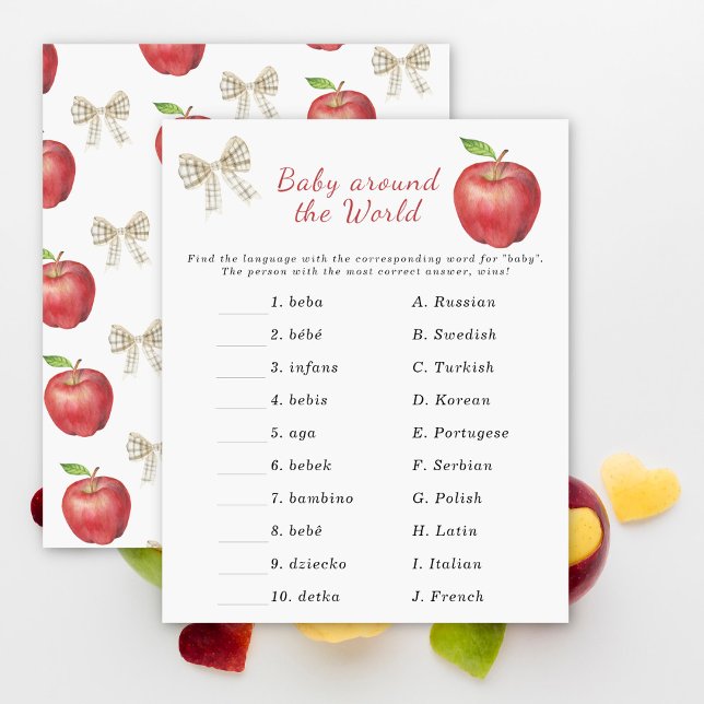 Papier Baby shower Apple - Bébé autour du monde jeu (Créateur téléchargé)
