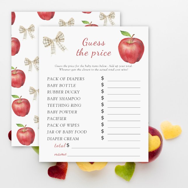 Papier Baby shower Apple - Jeu devinez le prix (Créateur téléchargé)