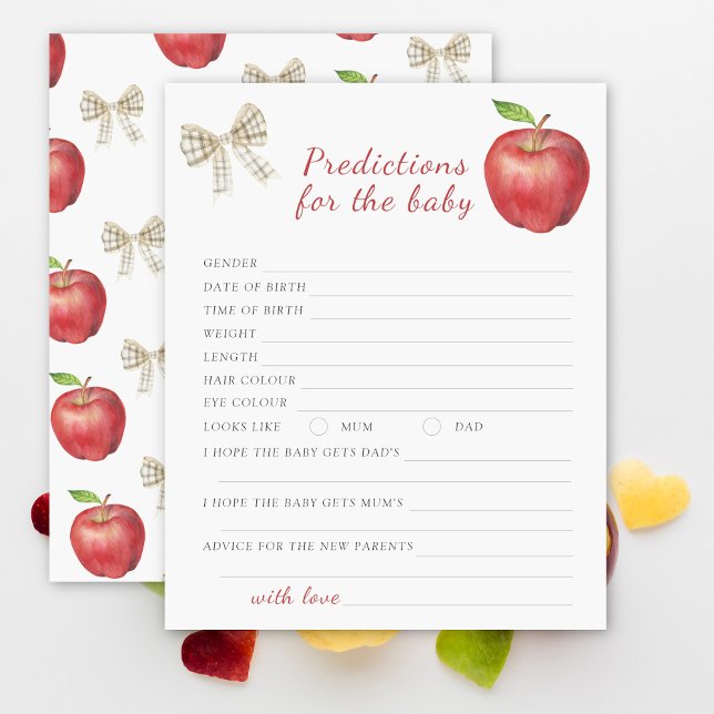 Papier Baby shower Apple Prédictions et conseils bébé (Créateur téléchargé)
