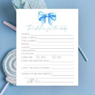 Papier Baby shower arc bleu Prédictions et conseils bébé