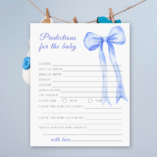 Papier Baby shower arc bleu Prédictions et conseils bébé