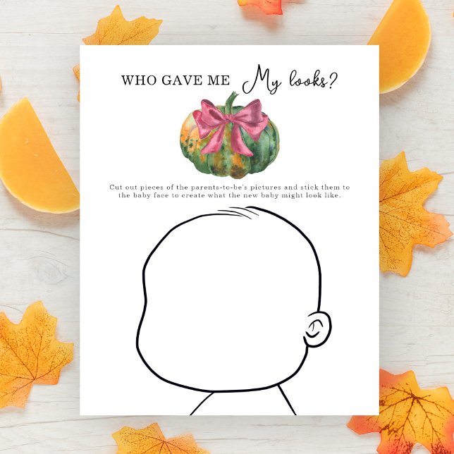Papier baby shower arc citrouille Qui m'a donné Mon look? (Créateur téléchargé)