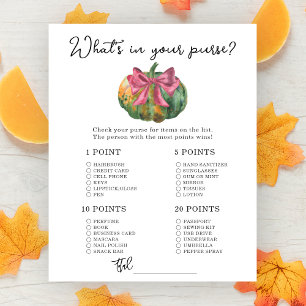 Papier baby shower arc citrouille Whats dans votre sac à