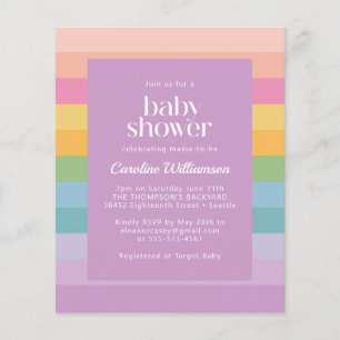 Papier Baby Shower Arc-en-ciel à rayures pastel violet pa