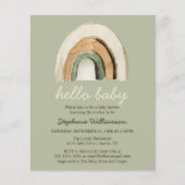 Papier Baby shower Arc-en-ciel Boho Invitation budgétaire (Devant)