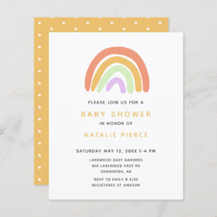 Papier Baby shower arc-en-ciel budget mignon simple Jaune