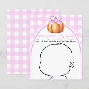 Papier baby shower arc rose citrouille Qui m'a donné Mon 