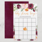 Papier Baby shower bingo baby shower d'automne citrouille (Devant / Derrière)