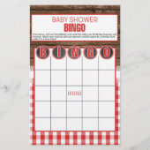 Papier Baby shower BINGO - Bébé rouge Q (Devant)