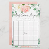 Papier Baby shower bingo bleu rose blanc vert (Devant / Derrière)