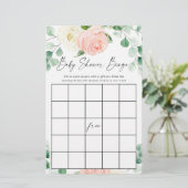 Papier Baby shower bingo bleu rose blanc vert (Debout devant)