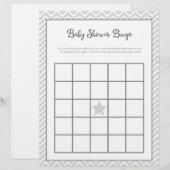 Papier Baby shower Bingo Grey Chevron (Devant / Derrière)