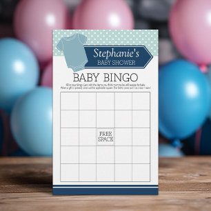Papier Baby shower Bingo - Joy Boy Pois Jeu