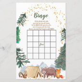 Papier Baby shower Bingo Nous pouvons Bearly Wait Camper (Devant)