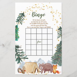 Papier Baby shower Bingo Nous pouvons Bearly Wait Camper