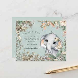 Papier Baby shower bleu à éléphant budget Merci