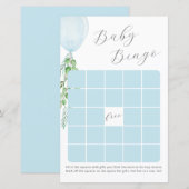 Papier Baby shower bleu Bingo Jeu (Devant / Derrière)