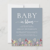 Papier Baby shower bleu Dusty Fleur sauvage (Devant)