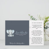 Papier Baby shower Blue Elephant Candy Bar Wrapper (Debout devant)
