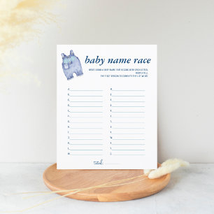 Papier Baby shower Blue Jean Jeu de course de nom de bé