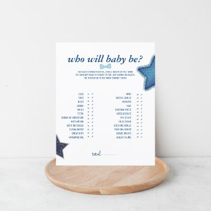 Papier Baby shower Blue Jean Qui sera le bébé jeu