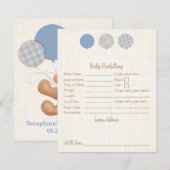 Papier Baby shower Blue Teddy Bear Prédictions Et Conseil (Devant / Derrière)