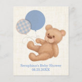 Papier Baby shower Blue Teddy Bear Prédictions Et Conseil (Dos)