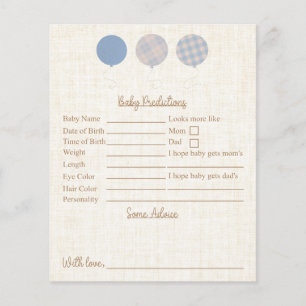Papier Baby shower Blue Teddy Bear Prédictions Et Conseil