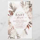 Papier Baby Shower Bohème Pas Cher Herbe de Pampas Terrac (Devant)