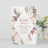 Papier Baby Shower Bohème Pas Cher Herbe de Pampas Terrac (Debout devant)