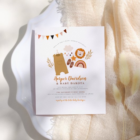 Papier Baby shower Boho Budget & Rainbow Boy