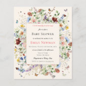 Papier Baby shower Boho Butterflies & Floral Budget (Devant)