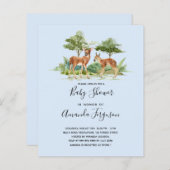 Papier Baby shower bois forêt animaux garçon invitation (Devant / Derrière)