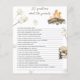Papier Baby shower Bonfire - 20 questions sur parent