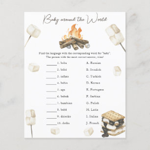 Papier Baby shower Bonfire - Bébé autour du monde jeu