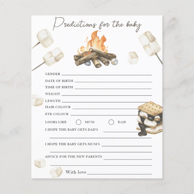 Papier Baby shower Bonfire - prédictions et conseils bébé (Devant)