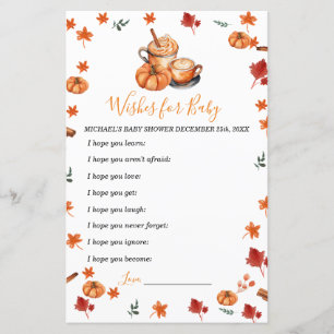 Papier Baby shower brassage Citrouille épices souhaits po
