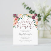 Papier Baby Shower Brunch Fleur Rose Gold pas Cher (Debout devant)