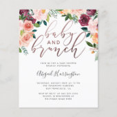 Papier Baby Shower Brunch Fleur Rose Gold pas Cher (Devant)