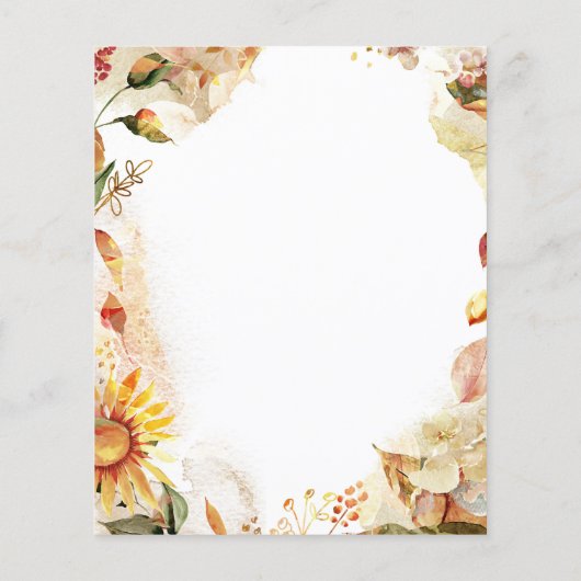 Papier Baby Shower Budget Automne Tournesol (Dos)