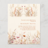 Papier Baby shower budget beige crème fleur sauvage rose (Devant)